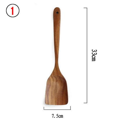 Teak Natural Wood Tableware 1-7psc Set