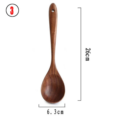 Teak Natural Wood Tableware 1-7psc Set