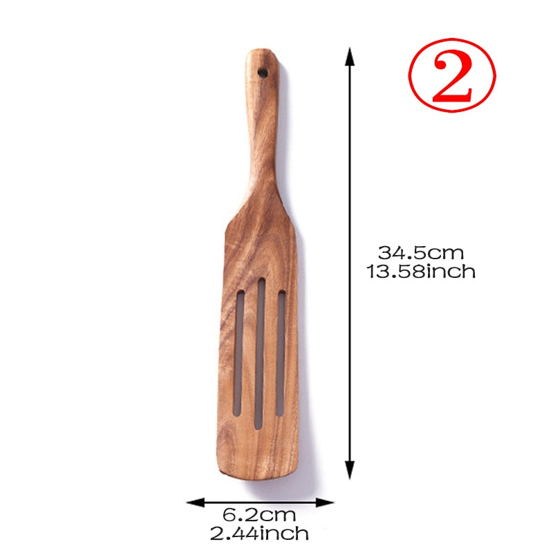 Teak Natural Wood Tableware 1-7psc Set