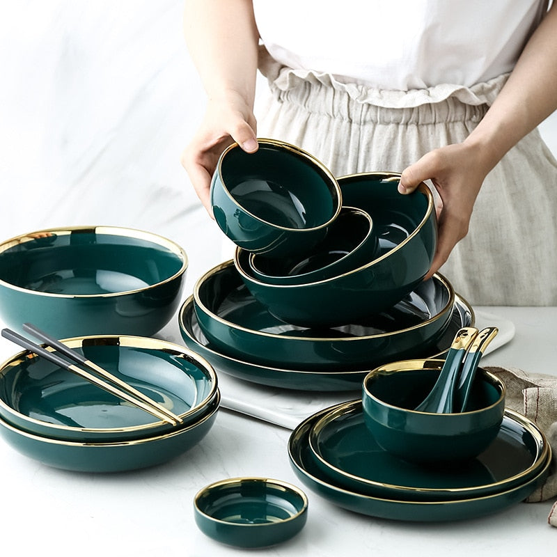 Luxury Plates and Bowls Dish Dinner Set