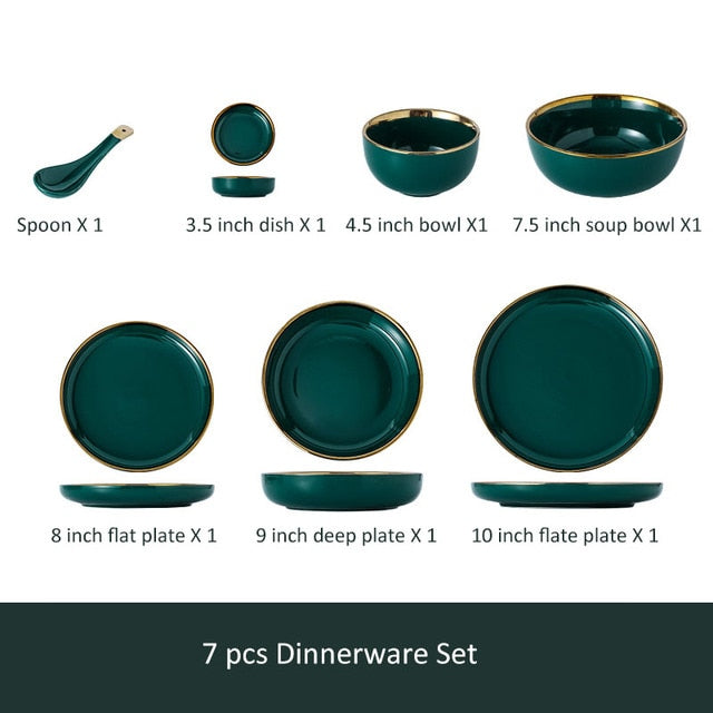 Luxury Plates and Bowls Dish Dinner Set