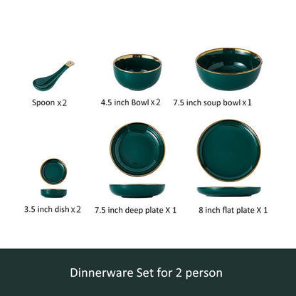 Luxury Plates and Bowls Dish Dinner Set