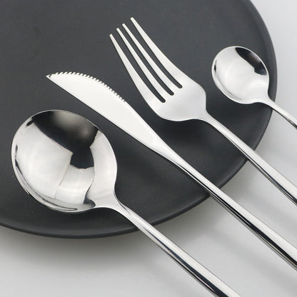 24 Piece Set of Double Tone Steel Dinner Cutlery