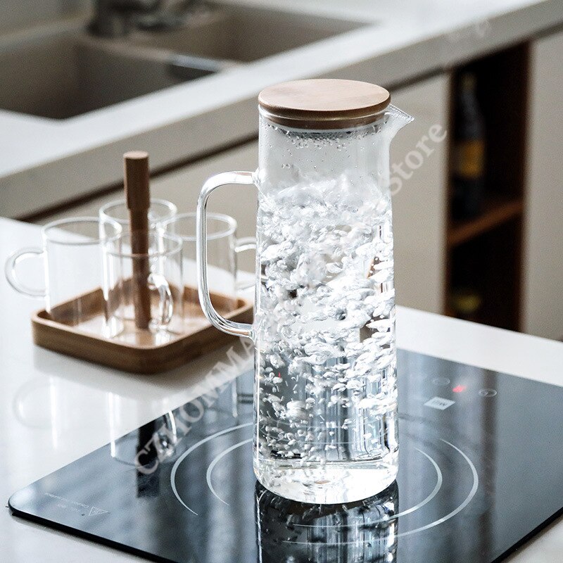 Glass Water Pitcher with Cups