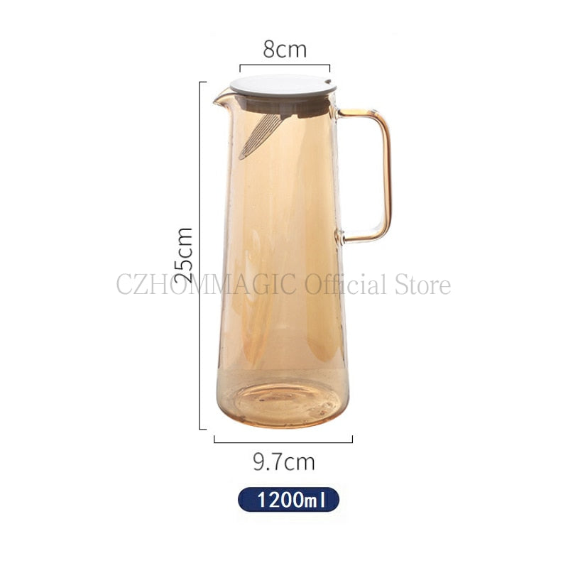 Glass Water Pitcher with Cups