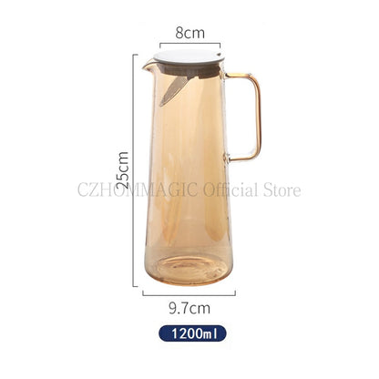 Glass Water Pitcher with Cups