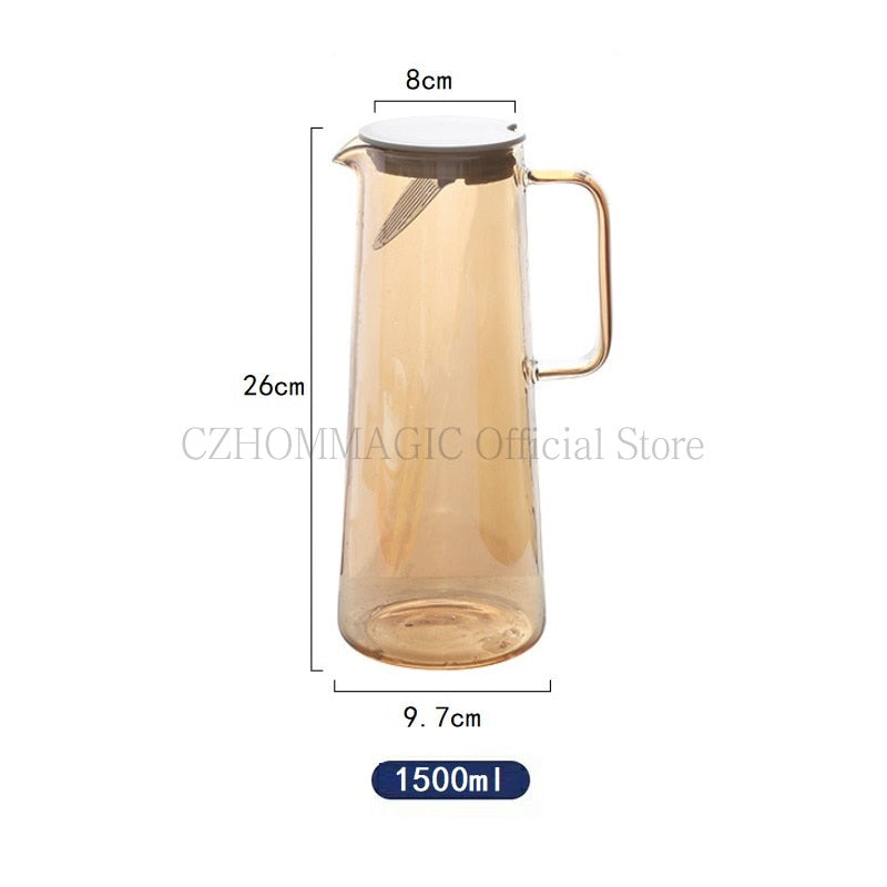 Glass Water Pitcher with Cups