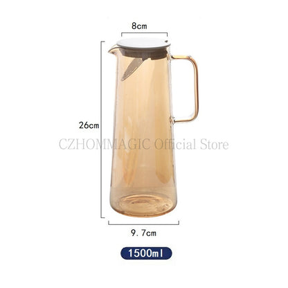 Glass Water Pitcher with Cups