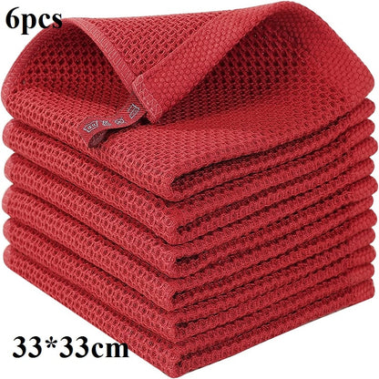 4/6Pcs Cotton Dishcloth Ultra Soft Absorbent Kitchen Towel