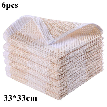 4/6Pcs Cotton Dishcloth Ultra Soft Absorbent Kitchen Towel