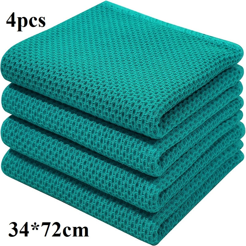 4/6Pcs Cotton Dishcloth Ultra Soft Absorbent Kitchen Towel