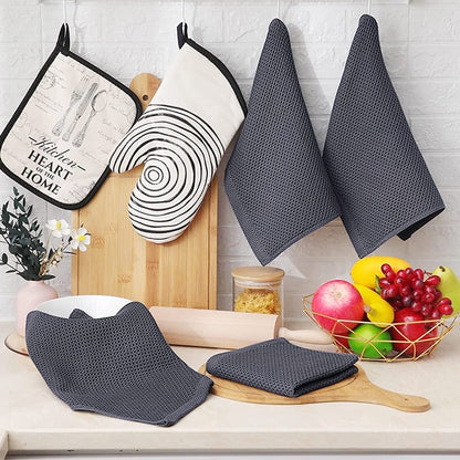 4/6Pcs Cotton Dishcloth Ultra Soft Absorbent Kitchen Towel