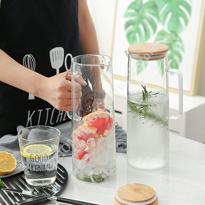 Glass Water Pitcher with Cups