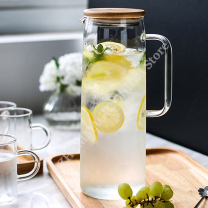 Glass Water Pitcher with Cups