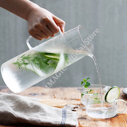 Glass Water Pitcher with Cups