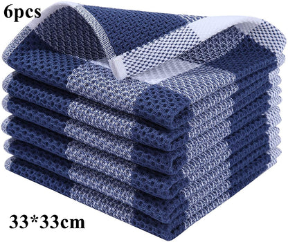 4/6Pcs Cotton Dishcloth Ultra Soft Absorbent Kitchen Towel