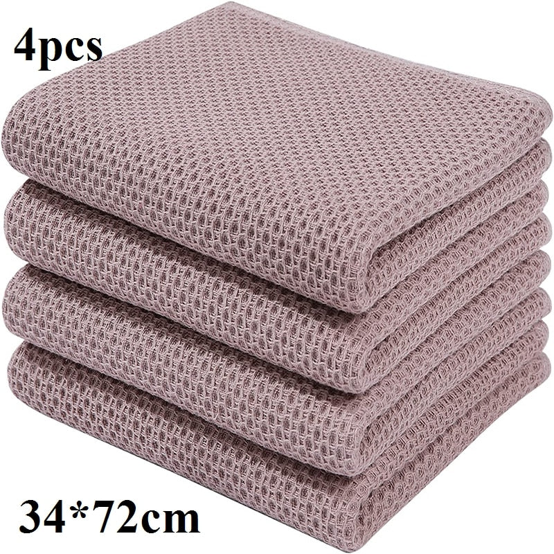 4/6Pcs Cotton Dishcloth Ultra Soft Absorbent Kitchen Towel