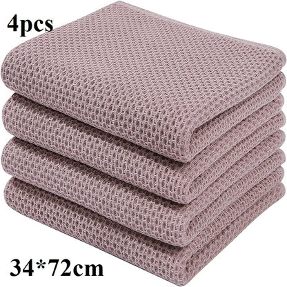 4/6Pcs Cotton Dishcloth Ultra Soft Absorbent Kitchen Towel