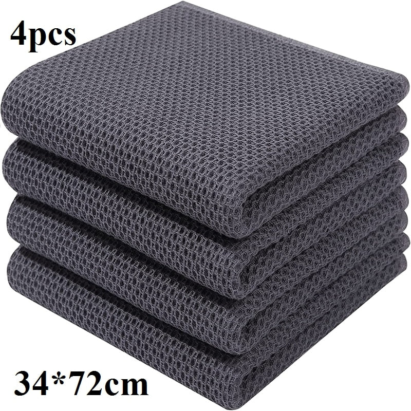 4/6Pcs Cotton Dishcloth Ultra Soft Absorbent Kitchen Towel