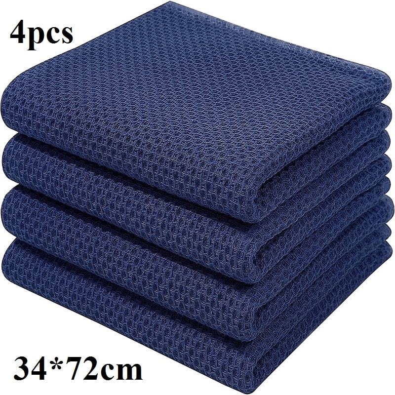 4/6Pcs Cotton Dishcloth Ultra Soft Absorbent Kitchen Towel