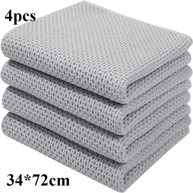 4/6Pcs Cotton Dishcloth Ultra Soft Absorbent Kitchen Towel