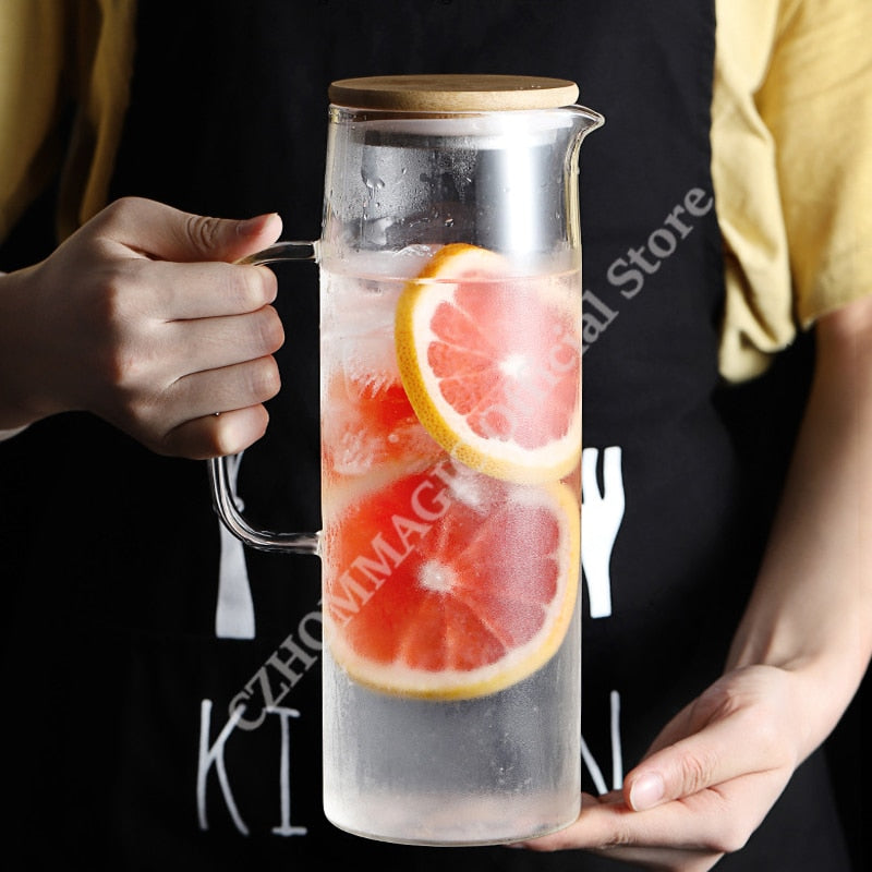 Glass Water Pitcher with Cups