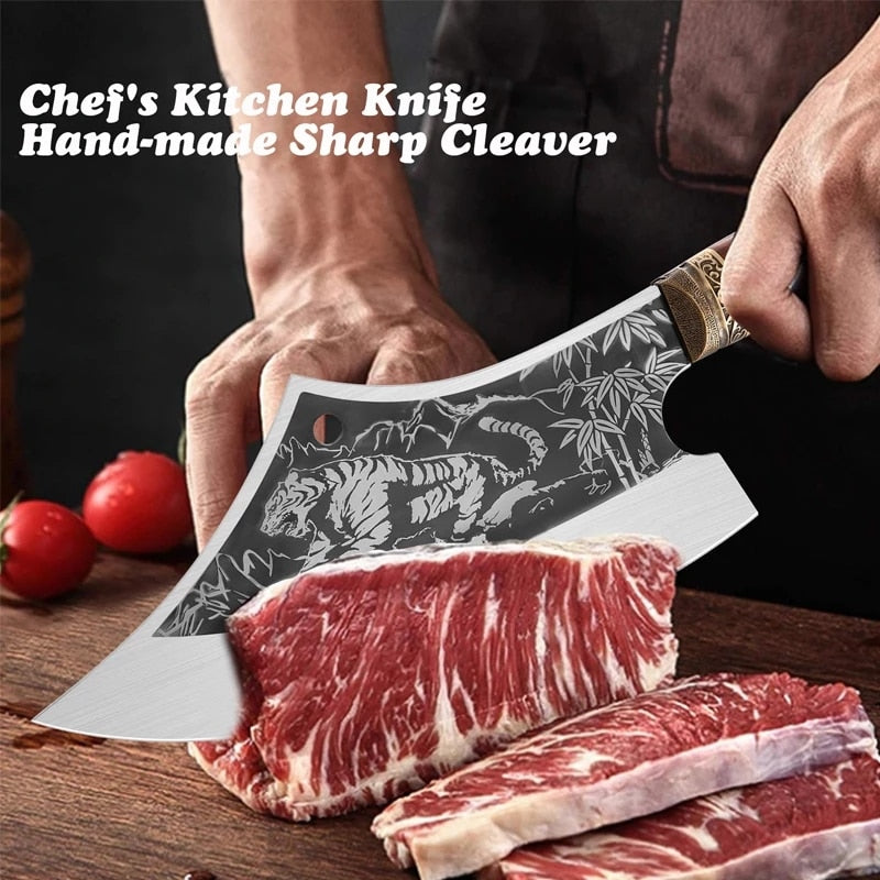 Tiger Patten Stainless Meat Cleaver